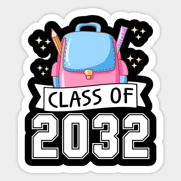 Class of 2032 Grow With Me Gift For Kindergarten Future Graduates Sticker by BadDesignCo